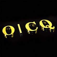 5*3公分金屬3d英文字母帶粘合貼紙,diy個性化汽車改裝貼紙,3d數字門牌牆面裝飾 - 金色 - 查看 5