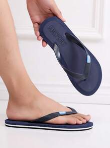 Men's Blue Slip-On Slipper, Korean Summer Fashion Beach Shoes, Soft Non-Slip Sole