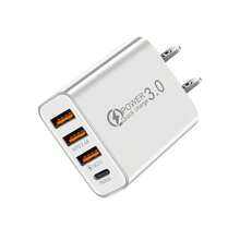USB C Wall Charger, 4-Port Fast Charging Block USB C Charger Dual Port PD+QC Wall Plug Multiport Type C Charger Block Compatible With IPhone  14 13 12 11 Pro Max XS XR 8, Compatible With IPad, Compatible With Samsung Phone, (White)
