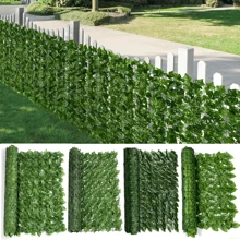 1件裝人造塑膠仿真綠植，戶外圍欄用人造常春藤地瓜葉藤假對沖網，葉片裝飾園藝圍欄 - 綠色 - 查看 1