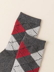 5pairs Men's Christmas Gift Box Set Socks, Mid-calf Length, Perfect For Christmas - Multicolor - View 3