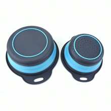 2 件蓝色厨房可折叠硅胶滤网，可折叠滤锅，可折叠滤网，用于沥干意大利面、水果、蔬菜 - - 藍色 - 查看 4