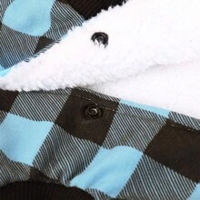 1入組格紋寵物夾克帶罩,棉服,濃烈香調和舒服的,合適的適用於小/中/大小狗,冬天室內室外使用 - 藍色 - 查看 9