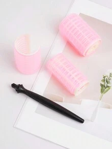 3 件組自持式捲髮器,不加熱,適合長、中、短髮型,捲髮器,捲髮器,適合女士和女孩,diy 捲髮造型設計工具套裝 - 粉色 - 查看 6