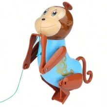 1pc Battery Operated Climbing Monkey Toy With Rope, Electric Monkey Toy For Kids - Blue - View 7