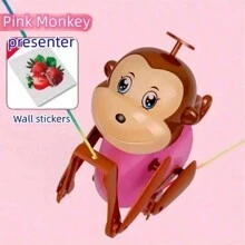 1pc Battery Operated Climbing Monkey Toy With Rope, Electric Monkey Toy For Kids - Blue - View 4