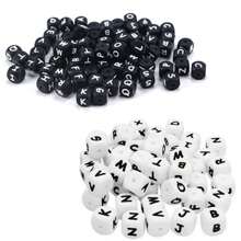 26/52/78入組12mm方形矽膠字母珠,diy女性珠寶製作工藝用品,非常適合製作媽媽手環,名字或任何字符的項鍊 - 彩色 - 查看 15