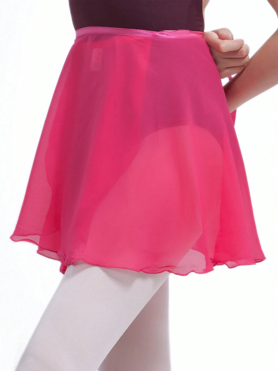 balletto Adult Women's Ballet One-Piece Chiffon Skirt, Short Dance Waistband Skirt For Performance - 玫紅色 - 查看 1