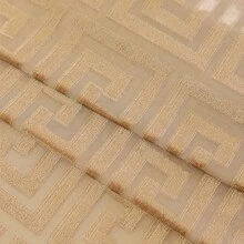 1入中空提花紋透明窗簾,適用於客廳/臥室/陽台,具有遮陽功能 - 咖啡棕 - 查看 9