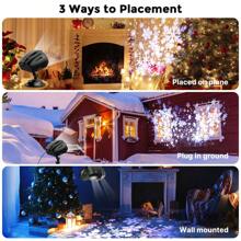 Christmas Snowfall Projector Lights, Owl Shape Outdoor Highlight Landscape Dynamic LED Snowflake Projection Lamp for New Year - Black - View 2