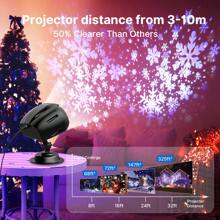 Christmas Snowfall Projector Lights, Owl Shape Outdoor Highlight Landscape Dynamic LED Snowflake Projection Lamp for New Year - Black - View 3