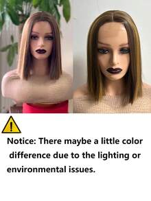 Piano Colour Silky Straight 12inch Synthetic Heat Resistant Short Length U Shape Machine Made Small Lace Bobo Wig For Fashion Woman Daily Use - Piano Color - View 11