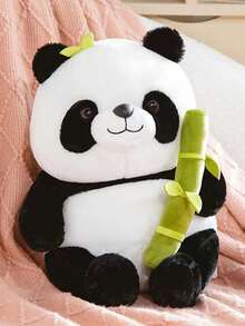 1只竹管熊貓寶寶毛絨玩具,模擬貼著竹子的熊貓娃娃,可愛的玩具毛絨動物,適用於家裝飾,客廳擺設和收藏玩具 - 彩色 - 查看 5