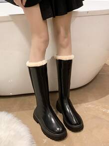 Fashionable All-match Long Tube Boots, New Style Short Boots With Fleece, Thickened, Fashionable And Comfortable High Tube Snow Boots, Thick Bottom Boots