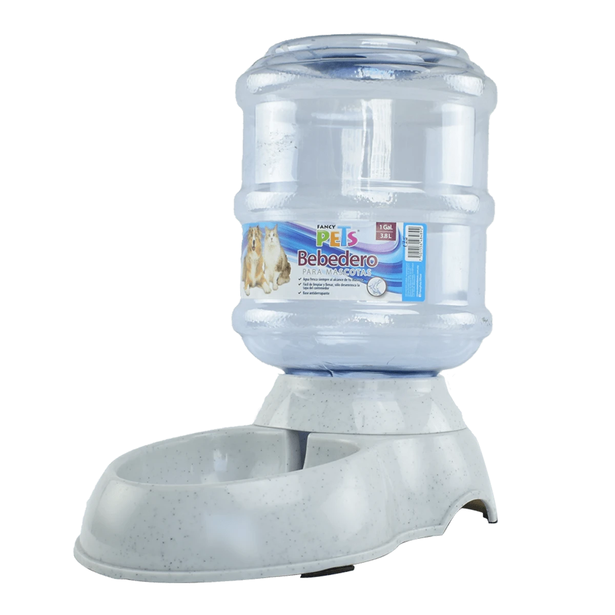 Fancy Pets Bebedero de Agua Chico para Perro o Gato co Capacidad de 1 Galón, 3.8 Litros - Gris - Ver 1