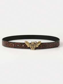 1pc Butterfly Decorated Women's Skinny Belt - Brown - View 2