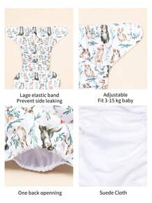 1入可調節大小嬰兒太陽圖案防水透氣布尿布 - 彩色 - 查看 5
