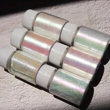 6Bottles Super Flash Chrome Charm Glitter Mica Powder Nail Powder Cosmetic Grade Pearlescent Shift Pigment For Epoxy Resin, Makeup, Nail Polish, Soap Dye, Candle Making,Craft,Slime,Paint - Apricot - View 4