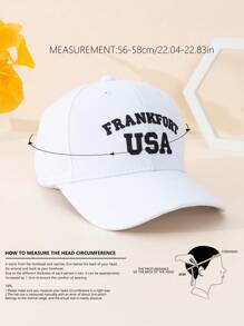 1pc Unisex Frankfurt City Name English Letter Embroidered Baseball Cap, Designed By Exclusive Designer For Daily Commute Wear, Perfect For Work, School, Date - Dark Grey - View 7