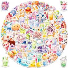 100入組波霸貼紙,卡通甜點冰淇淋蛋糕飲料貼紙,適用於剪貼簿、行李箱、手提電腦、防水貼紙,適用於女生、學生、青少年 - 彩色 - 查看 1