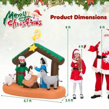 6 Feet Lighted Christmas Inflatable Nativity Scene Decoration - Multicolor - View 4