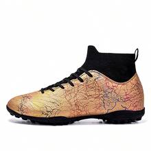男女人造草坪高筒足球鞋,專為專業比賽和訓練而設計,具有透氣防滑功能