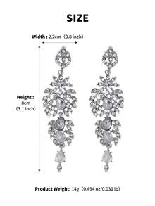 2入組女士奢華水晶時尚耳環,適用於派對宴會 - 銀色 - 查看 6