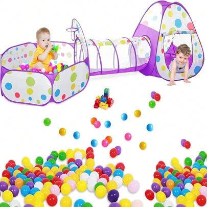 FELIN Tienda de Campaña para Niños con Piscina de Bolas y Túnel, Tienda de Campaña para Niños con Canasta de Baloncesto, Juguetes para Interiores y Exteriores para Niños y Niñas (No Incluye Pelotas)