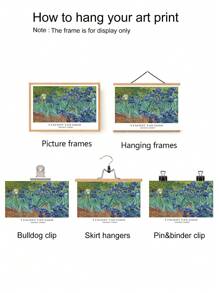 1 Máy Tính Van Gogh Hoa Tán Sơn Dầu Phong Cách Nghệ Thuật Treo Tường Biểu Ngữ Cho Phòng Ngủ Phòng Khách, Phong Cách Trang Trí Phòng, Không Gọng - Nhiều màu - Xem 5