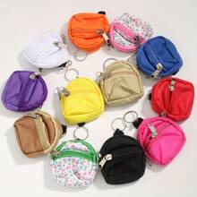 1 Piece Of Unisex Student Coin Canvas Bag Cute Keychain Mini Storage Bag Keychain Suitable For Gifts For Friends, Family, Classmates, Couples And Sisters
