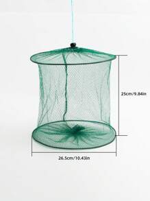 1pc Two-Layer Portable Fishing Net Crab Net Box Trap Cast Net Folding Fishing Net Fishing Tool - Green - View 3