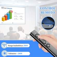 Presentador Láser Inalámbrico, Recargable de Presentación PowerPoint, Presentador Inalámbrico con USB, para Presentación PPT, Hipervínculo, Música, Control de Películas - Blanco - Ver 5