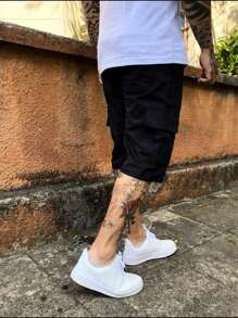 Men Denim Shorts - màu đen - Xem 3