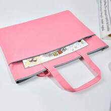 WUQIANNIAN Art Storage Bag Waterproof Data File Bag Large Capacity Colorful Grid Patterned Zippered A3 Artfolio For Drawing, Painting Supplies - Pink - View 6