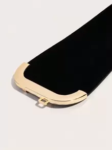 1pc Women's Dragon Design Buckle Elastic Waistband Belt, Ideal For Daily Wear Halloween Summer, School Fall, Autumn, Halloween - Black - View 4