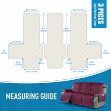 1/2/3 Seat Waterproof Recliner Sofa Cover, Non Slip Recliner Chair Covers, Washable Reclining Couch Cover Outdoor Cushion Covers Garden Furniture Protector With Elastic Straps Pocket For Pets, Cats, Dogs Burgundy - 酒紅色 - 查看 11