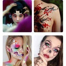 Paleta De Maquillaje De Barra Arcoíris Soluble En Agua, Pintura Corporal De 10 Colores, Para Cara, Cuerpo, Festival Y Puesta En Escena, 1 Ud. - Multicolor - Ver 8