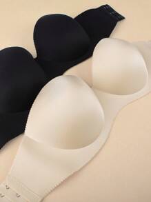 2pcs/Set Seamless Strapless Bra, Push Up & Anti-Slip Design To Prevent Sagging And Bulges, Invisible For Wedding Dress, Lingerie