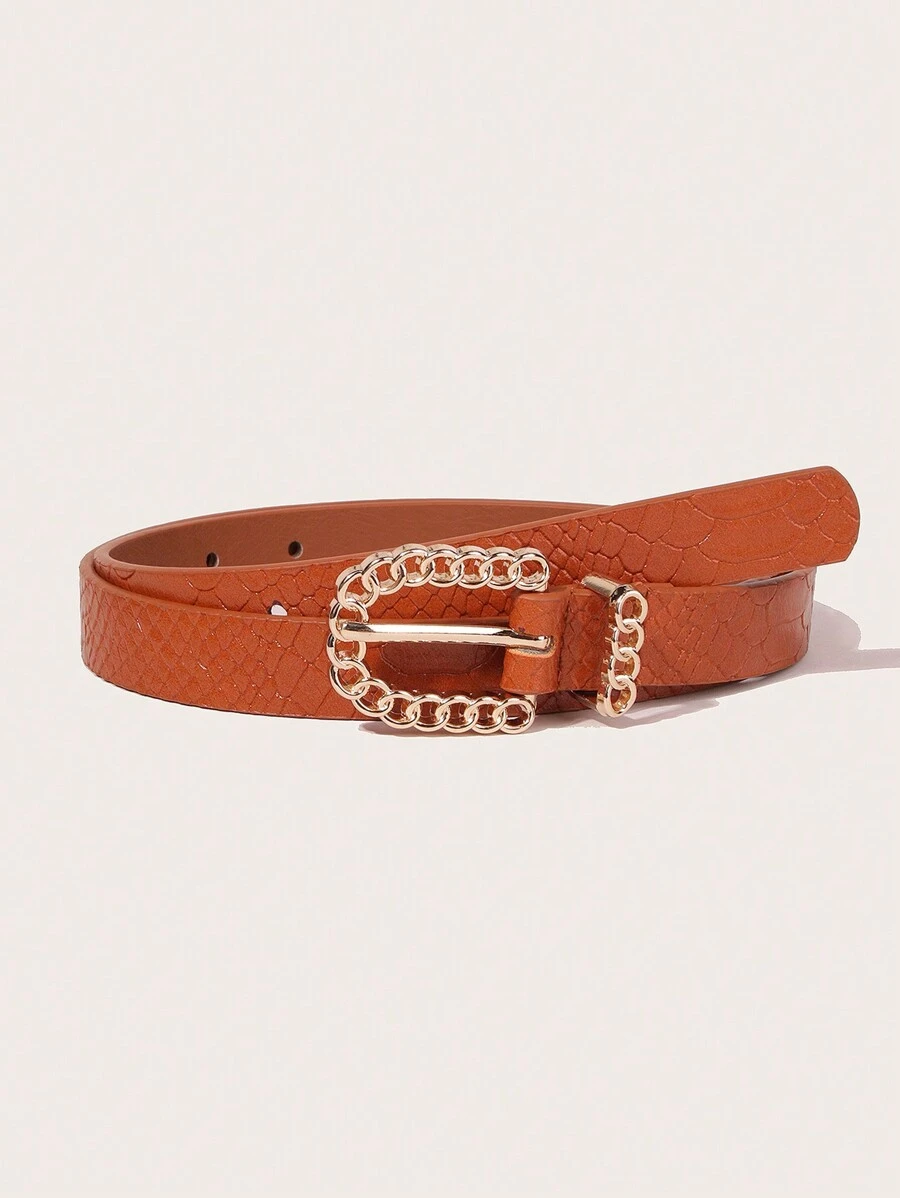 Simple Ladies' Belt, Brown - Brown - View 1