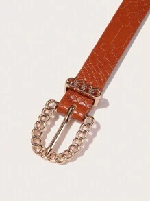 Simple Ladies' Belt, Brown - Brown - View 3