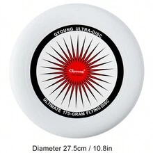 Disco volador profesional de 175g para principiantes y juego recreativo o competitivo de deportes al aire libre para adultos - Blanco y Negro - Ver 2