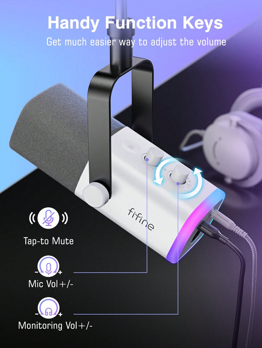 Fifine FIFINE USB/XLR Dynamic Microphone With Monitoring Headphone Jack