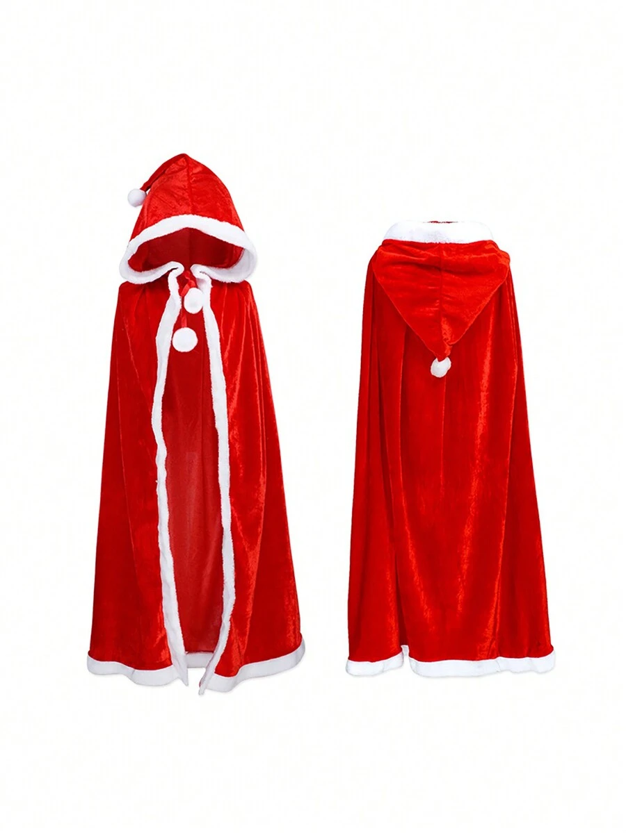 1件聖誕節紅色披肩派對舞會服裝