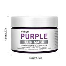 2.02盎司維他命角蛋白紫色護髮霜,針對金色、鉑金色、灰色/銀色青銅色和黃色色調,深層滋潤修護幹燥受損髮質