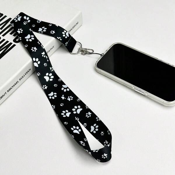 1pc Animal Footprint Patterned Phone Lanyard, Neck Wrist Strap, Suitable For Men, Women, Teenagers, Most Smartphones, Great Birthday Or Christmas Gift For Boys And Girls