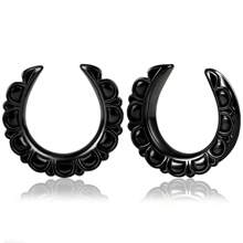 2PCS Saddle Tunnels Ear Hangers Ear Gauges Plugs Stretcher Earring Piercing Body Jewelry - Flower Saddle - View 13