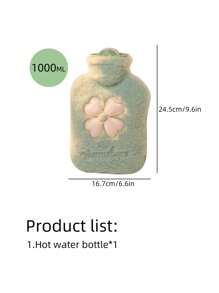 1個綠色柔軟封面熱水袋,1000毫升,床暖器,手暖器,適用於冬季使用,好禮物 - 綠色 1000ml - 查看 4