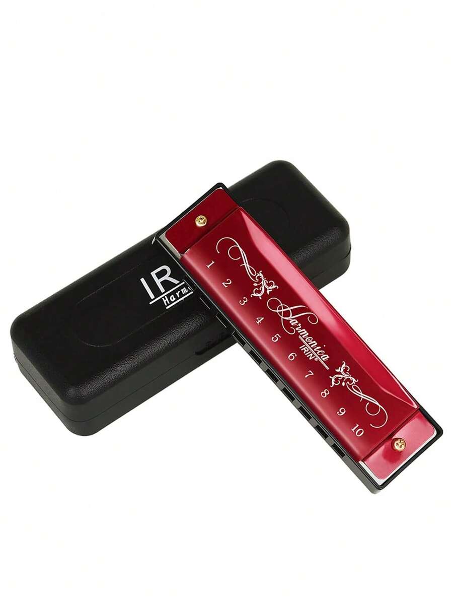 1只有10個洞和20個音孔的風琴,008k,紅色外殼,標準口琴,適合成人、專業人士、初學者和學生 - 紅色 - 查看 1