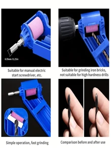 Afiadora De Brocas Azul Portátil Elétrica, Ferramenta Elétrica Doméstica Para Afiar Brocas, Brocas De Ferro Comuns Torcidas Com Cabo Reto, Máquina De Moer