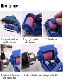 Afiadora De Brocas Azul Portátil Elétrica, Ferramenta Elétrica Doméstica Para Afiar Brocas, Brocas De Ferro Comuns Torcidas Com Cabo Reto, Máquina De Moer